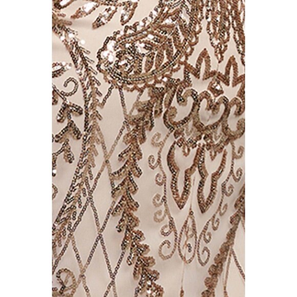 New PROMGRIL Women's (16) Champ/Gold Sequin Homecoming Cocktail Mini Dress $149 - Picture 3 of 11